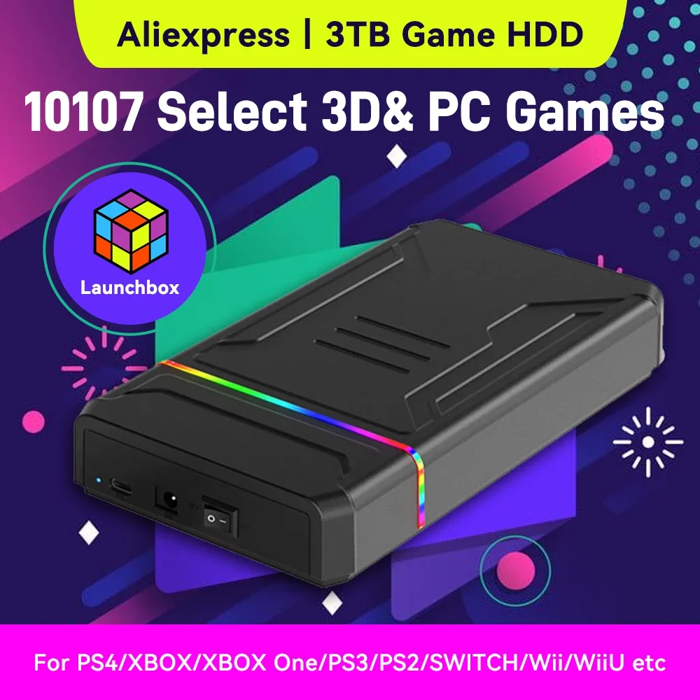 Gaming Console Xbox One - 3TB 런치박스 휴대용 게임 HDD (10107개