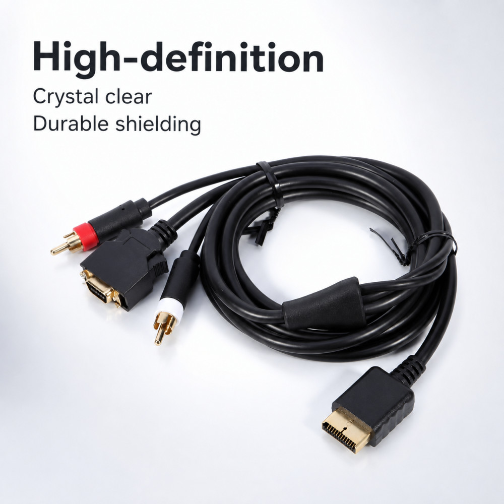 Gaming Console Definition - PS2 PS3 콘솔용 금도금 AV 케이블,