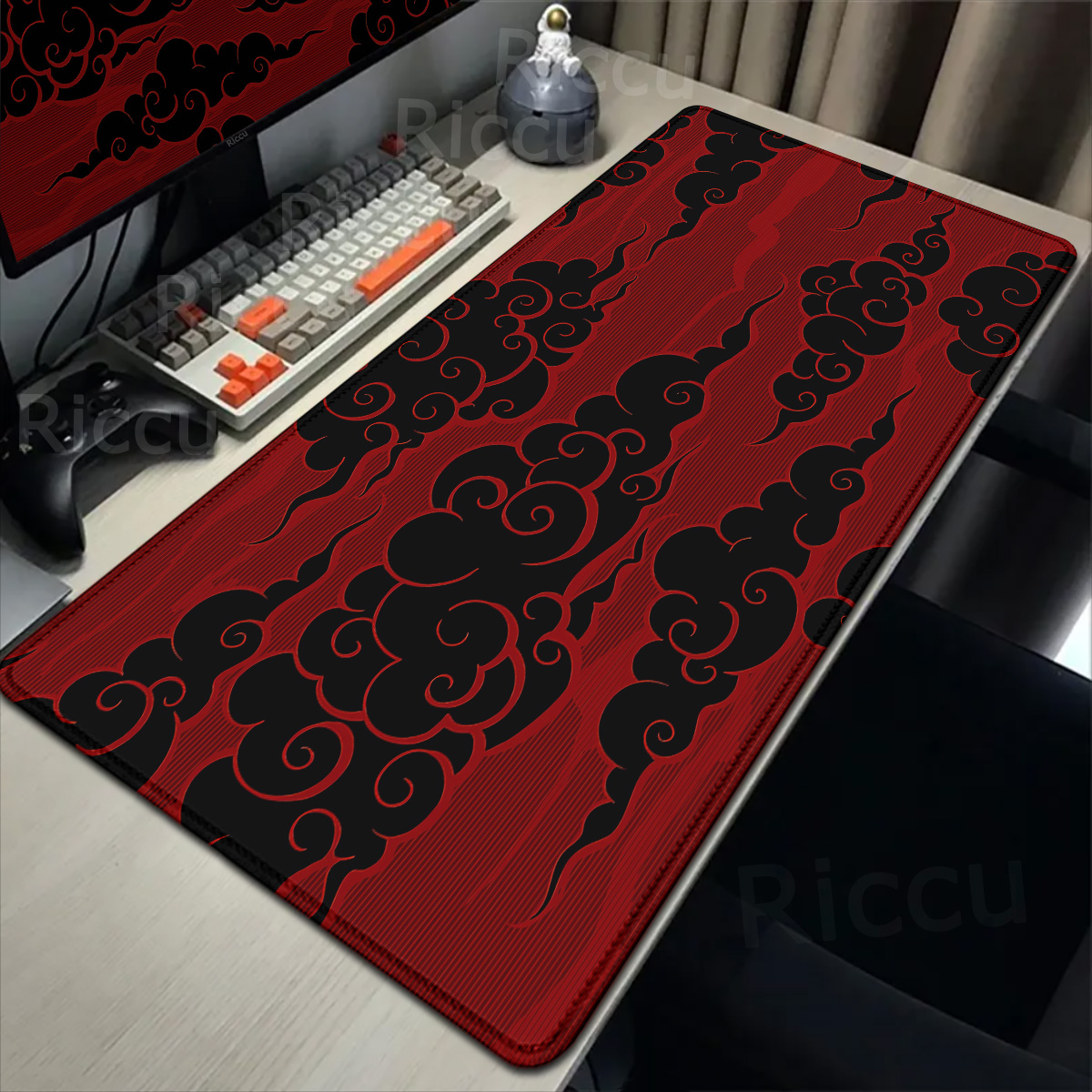 Gaming Console Cloud - 대형 레드 클라우드 게이머 마우스 패드,