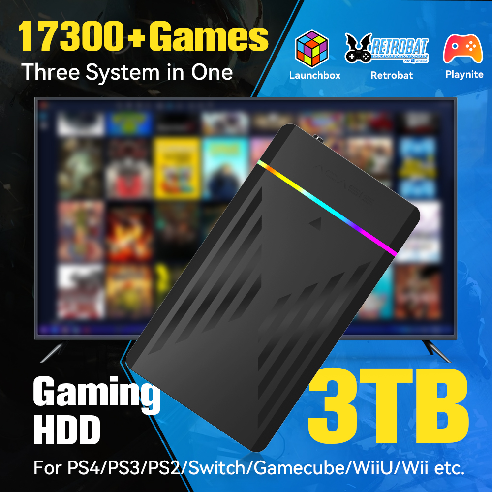 Gaming Console Box - PS4/PS3/PS2/스위치/Wii용 17300개 이상의 AAA/3D/레트로 게임이 포함된