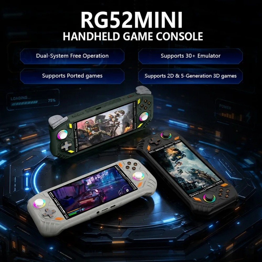 RG52 미니 휴대용 게임 콘솔 5.5인치 IPS 화면 - Q21 Gaming Console 리뷰 및 가격