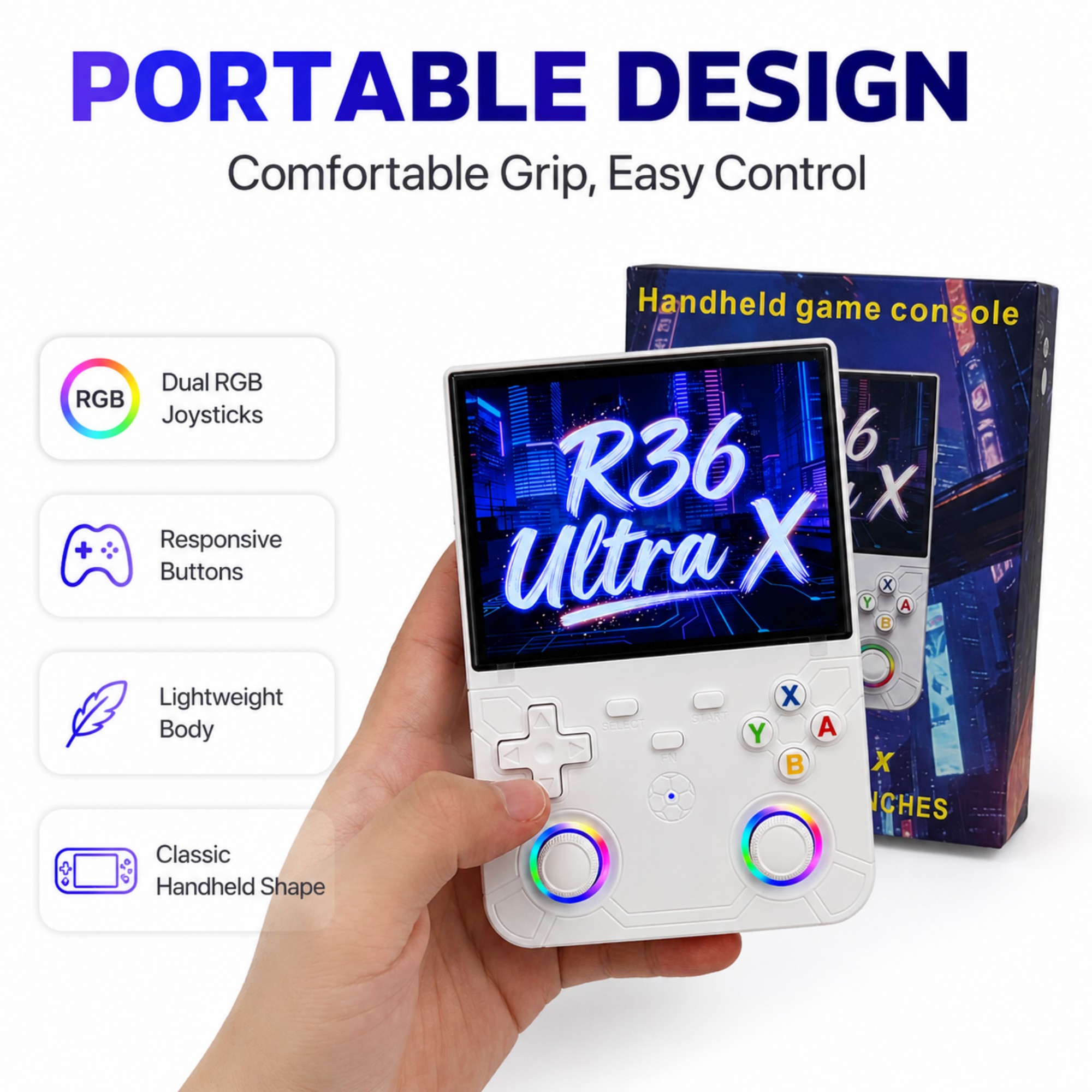 레트로 휴대용 게임기 R36 울트라 X 4.5인치 IP - Gaming Console Type 리뷰 및 가격